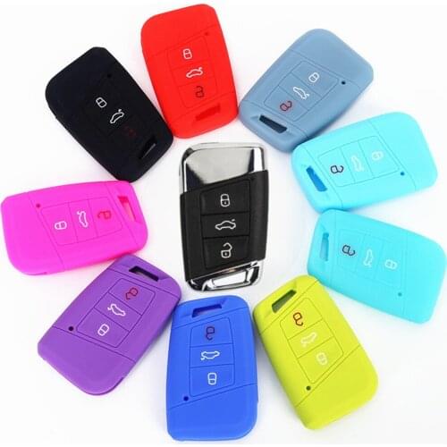 Protective Silicone Car Key Case Cover Flip Remote Auto Key Case Skin Holder for VW Tiguan MK2 Passat B8 B7 CC Skoda Superb A7
