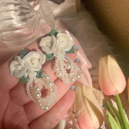 Handmade Baroque Pearl Flower Earrings For Women Personality New Fashion Jewelry Boho pendientes Wholesale