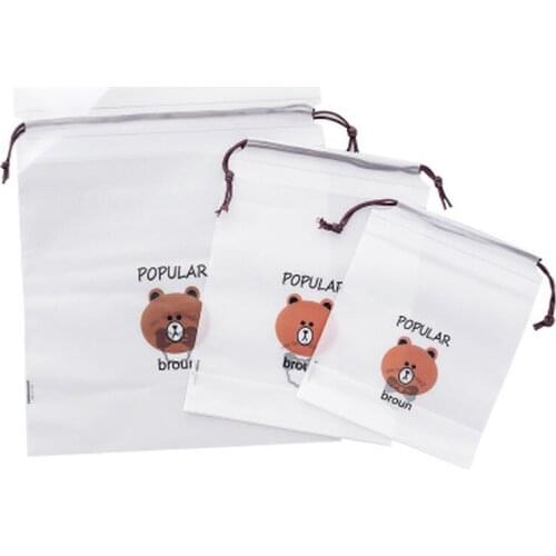 1pcs Bear Storage Bag Stationery Organizer Transparent Matte Office Supply Desk Supplies Desktop Storage School Office Supplies