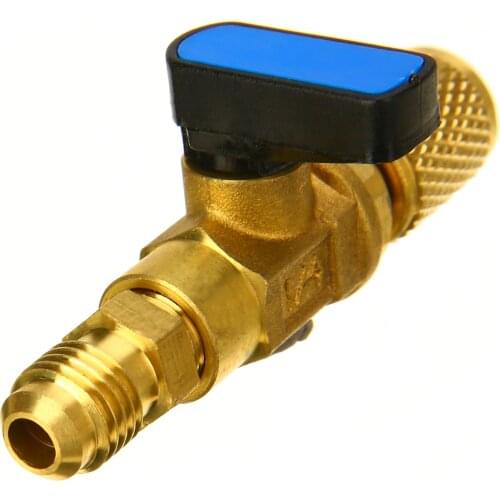 New 1pc R410a R134a Shut Ball Valves For A/C Charging Hoses HVAC 1/4" AC Refrigerant Auto Air Condition Refrigeration Tools