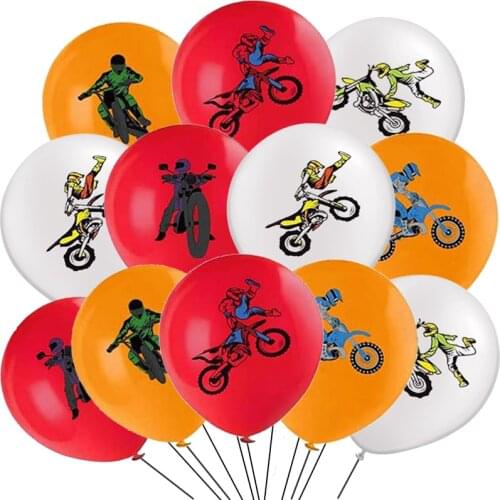 10/12pcs Motorbike Racing Balloon ORV Dirt Off-Road Bike Racing Car Birthday Party Kids Boy Toy Decoration Motorcycle Ballons