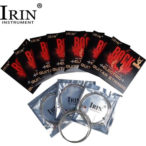IRIN High Quality 10 Sets Guitar Strings 1-6 Stainless Steel Wire Strings Silver Electric Guitar Musical Instrument Accessories