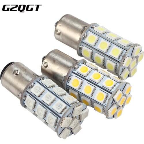 10PCS 1156 BA15S 27 SMD 5050 DC12V 1157 LED Light Bulb Brake Turn Signal Backup Reverse Bulb Car Light Source White/Yellow/Red