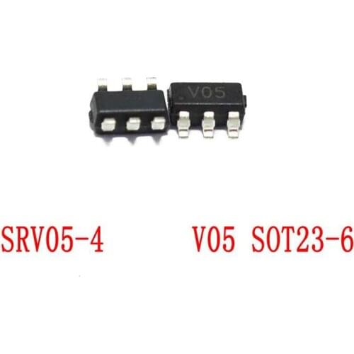 10PCS SRV05-4.TCT SOT23-6 SRV05 SOT23 V05 SRV05-4 SRV05-4-P-T7 SOT SMD New and Original IC Chipset
