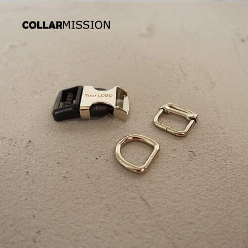 100sets/lot (metal buckle+adjust buckle+D ring/set) safety DIY dog collar pet accessory 15mm environmental durable plated buckle