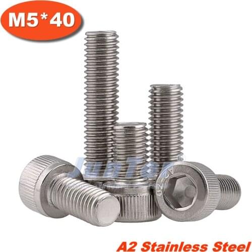 100pcs/lot DIN912 M5*40 Stainless Steel A2 Hex Socket Head Cap Screw
