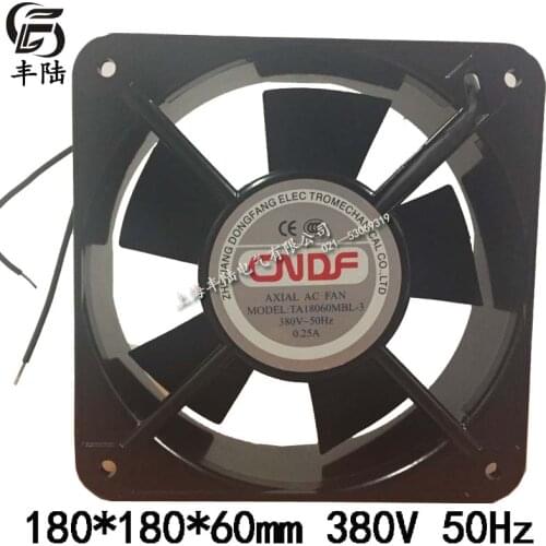 CNDF TA18060MBL-3 AC 380V 0.25A 180x180x60mm 2-wire Server Cooling Fan