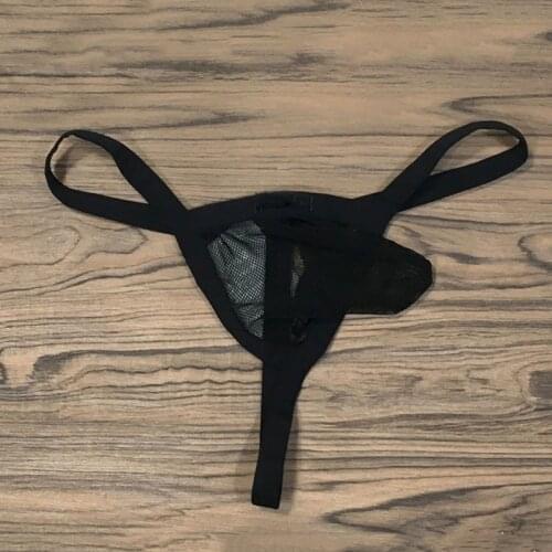2Pcs Perspective Mesh Thongs Men Transparent Gay G String Erotic Lingerie Sex T-back Mens See Through Underwear
