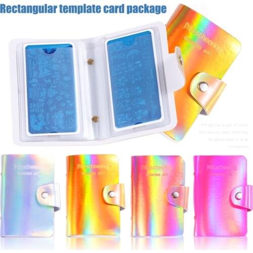 20Slots Holographic Nail Art Stamp Plate Stamping Plates Holder Storage Bag Cases Stamp Bag Organizer Empty Template Case Holder