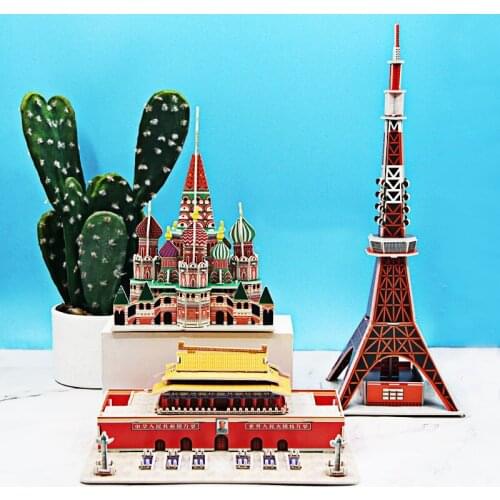 DIY Paper House Three Dimensional Puzzle Toys Handmade Cognitive Assembly Model Kit Jigsaw Puzzle Educational Childrens Toys