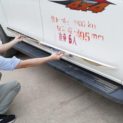 For Toyota Hilux 2015-2021 stainless steel car door body anti-scratch protector side strip decorative sticker Car Accessories