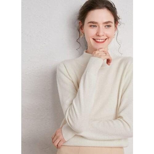 Loose Pull Jumper Female Basic All Match Tops Women Mock Neck Sweater Autumn Winter Clothes Women New Y2K Thick Long Sleeve