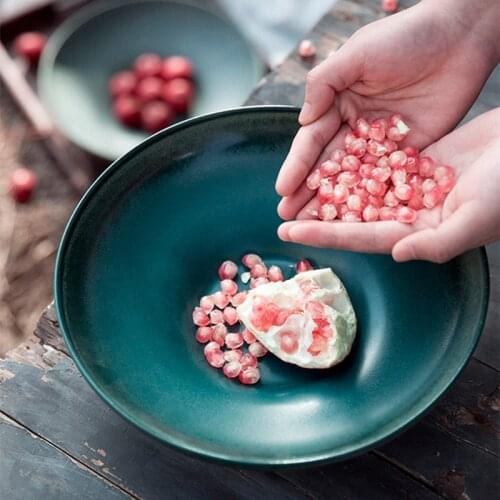 Creative Japanese Retro Large Capacity Ceramic Deep Bowl Special Restaurant Tableware Household Large Bowl Pasta Bowl Salad Bowl