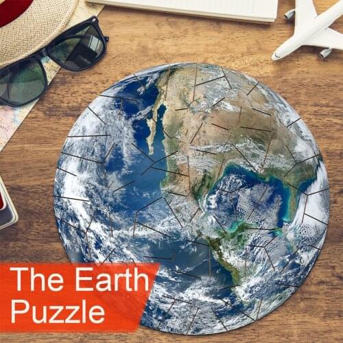 Round DIY Earth Jigsaw Puzzle Game Challenging Intelligence Game Children and Adult Decompression Toys Home Decoration