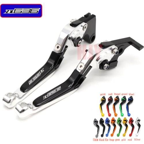 !Logo(ZX 636) For Kawasaki ZX-636 ZX636 ZX 636 2007-2016 Motorcycle Folding Extendable Brake Clutch Levers