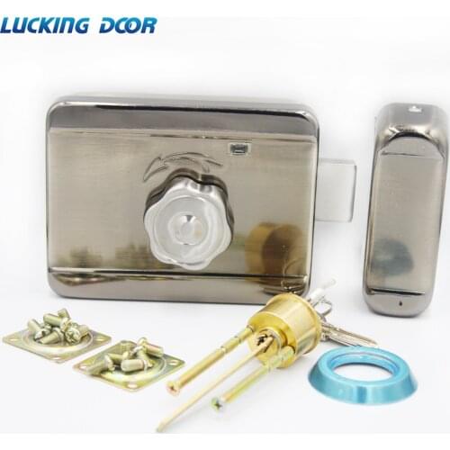 LUCKING DOOR DC12V Metal Electric lock gate lock Access Control system Electronic integrated Door Rim lock