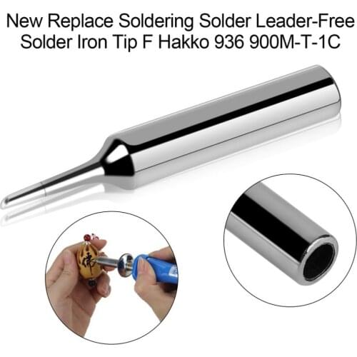1pcs Replacement Soldering Solder Leader-Free Solder Iron Tip F Hakko 936 900M-T-1C Silver Iron Tip