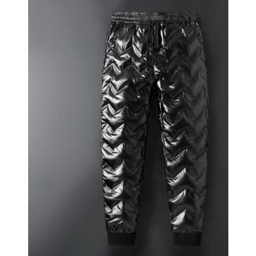 New Winter Womens Pants Cotton Down Warm Trousers Thick Causal Pencil Slim Pant Waterproof Cold-resistant Female Trouser