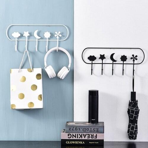 New Home Decor Storage Hook Simple Flower Blossom Behind-door Organizer Hanger Set Clothes Coat Keys Sundries Hooks Wall Shelves