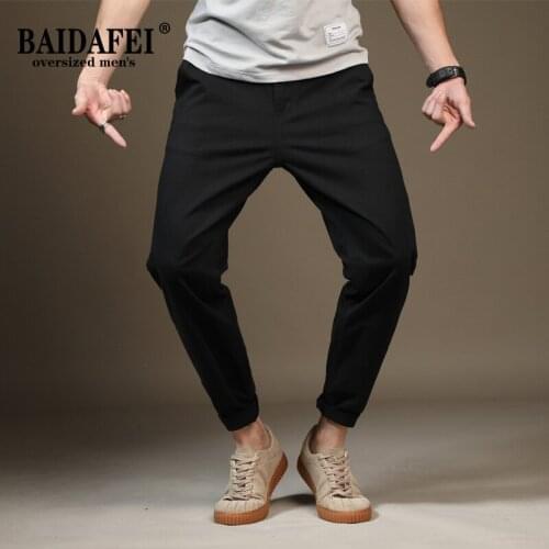 Oversized 42 44 46 Mens Khaki Black Hip Hop Cargo Pants 2021 Spring Autumn New Arrivals Solid Color Fashion Harem Pants