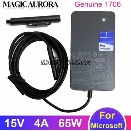 Genuine For Microsoft surface book pro3 pro4 pro 5 pro 6 pro7 15V 4A 5V 1A DC Adapter Fast Charger 1706 Laptop Power Supply 65W