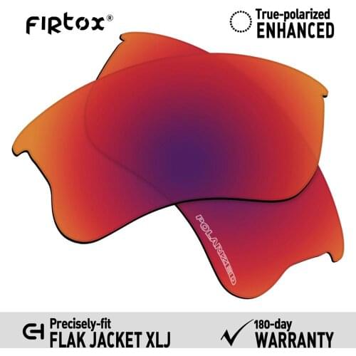 Firtox Anti-Seawater Polarized Lenses Replacement for-Oakley Flak Jacket XLJ Sunglasses (Lens Only) - Purple Red Mirror