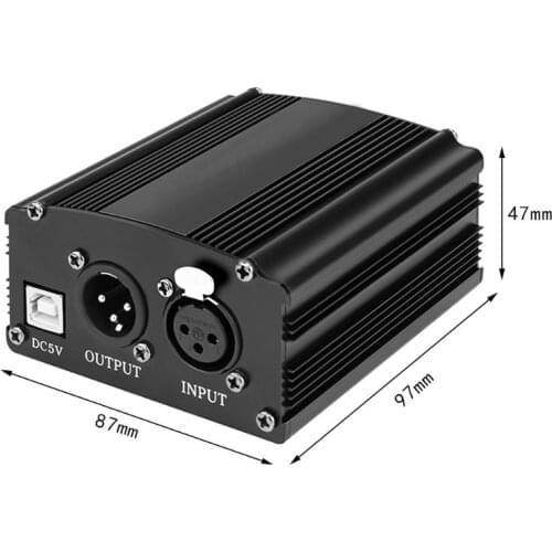 Portable 1 Channel 48V USB Phantom Power USB Cable XLR 3Pin Microphone Cable for Any Condenser Microphones Accessories