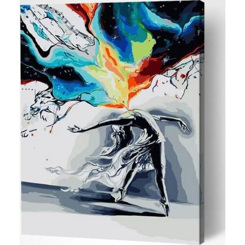 Frame Dancing Girls DIY Painting By Numbers Dancing ballet Girls Handpainted DIY Oil Painting Wall Art Picture For Wedding Decor