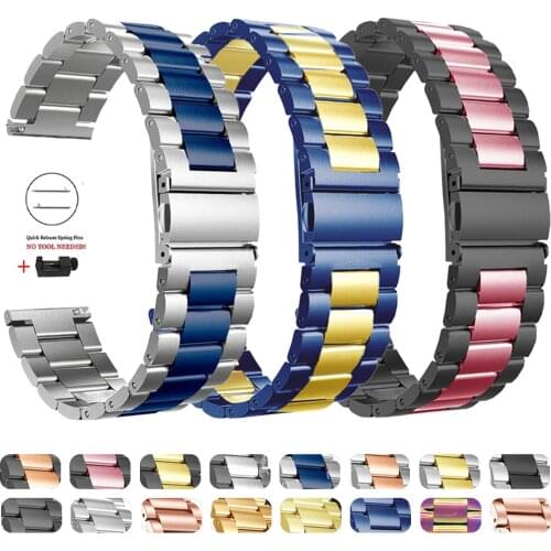 Stainless Steel Band for Samsung Galaxy Watch 3 45/41mm Straps Bracelet for Samsung Active2 44/40mm Metal Wrist Strap Watchband
