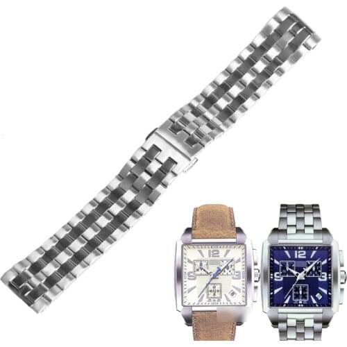 WENTULA watchbands for TISSOT T005.510/517 stainless steel solid band folding buckle man