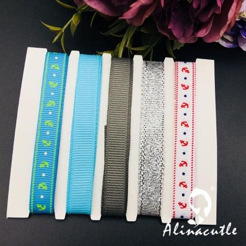 5Desings X 1m Ribbon Roll garment Fabric for craft Decoration Spool Craft DIY handmade Card Party Christmas
