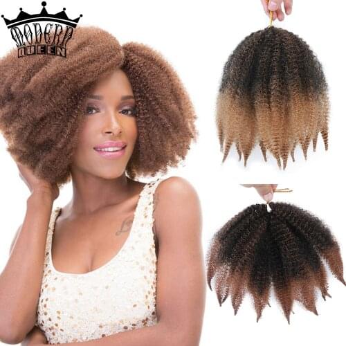 8"Inches Soft Afro Kinky Natural Soft Marley braiding Extension for Braids Synthetic Crochet Braids Hair for Women