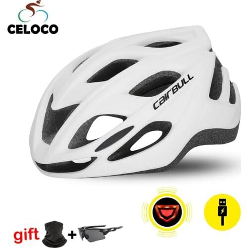 Sports Ultralight Riding Cycling Helmet with Rear Light Ventilated DH MTB Bicycle Helmet Aerodynamic Road Mountain Bike Helmet