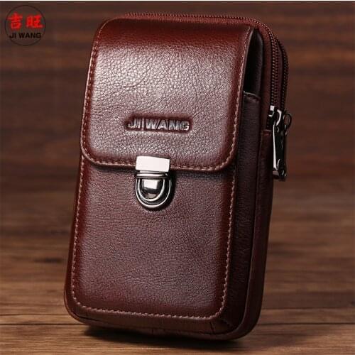 Genuine Leather Men Fanny Waist Bag Belt Bum Leg Hip Packs for Men Mini Multi Phone Box Wallet and Purse Outdoor Coin Card Pouch