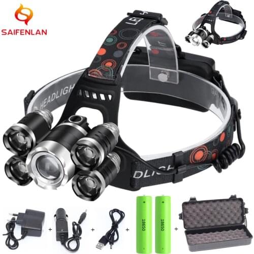 High Lumens ZOOM LED Headlight Headlamp LED T6 Head Lamp Flashlight Torch Head Light 18650 battery For Camping, Fishing