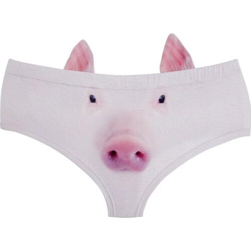 Cartoon 3D animal funny print sexy hot panties female kawaii Lovely underwear push up briefs women lingerie thongs Panties & Bri