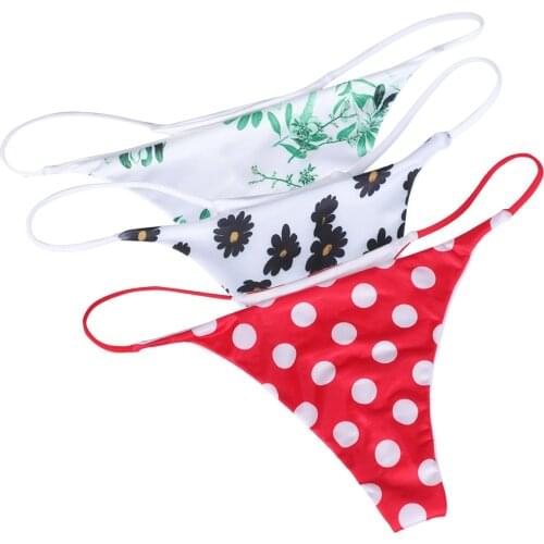 Sexy Underpants Printing Comfort For Women Low-Rise Soft T-Back G-String Panties Thin Strappy Breathable Lingerie Ladies Thongs