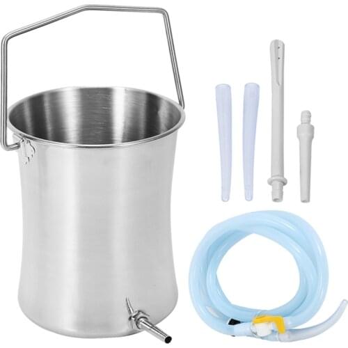 HAEGER-2L Health Stainless Steel Enema Bucket Suitable for Colon Cleansing Reusable Constipation Cleaning Detoxification Cleansi