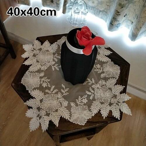 Octagonal Lace Embroidered European Placemat Hotel Restaurant Coaster Party Banquet Food Snack Fruit Cover Towel Table Mat