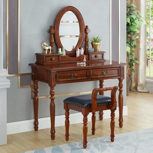 Wanling European style dressing stool American solid wood dressing stool backrest dressing table chair simple Guzheng stool stoo