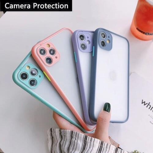 Camera Protection Bumper Phone Cases For Samsung Galaxy S8 S9 S10 S20 S21 Plus S20 S21 Ultra S10E FE Matte Shockproof Back Cover