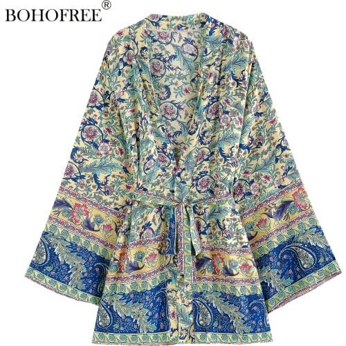 Bohemian Style Plus Size Women Clothing Curve Plus Boho Gypsy Rayon Cotton Cover Ups Female Kimonos Blusas