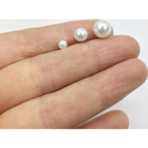 Eruifa Hot sell 20pcs 4/6/8mm plastic Pearl anti-allergic Stud Based Earring Women Wholesales earring jewelry DIY handmade