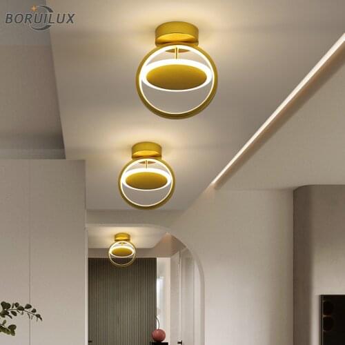 Gold Round Square Modern Chandeliers Lights Iron Aluminum Fixture For Living Room Bedroom Aisle Corridor Lamps Indoor Lighting