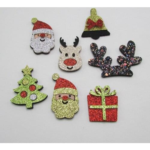 100pcs/lot Christmas deer horn Antler Sewing patch Padded Appliques for DIY hairband accessories wholesale