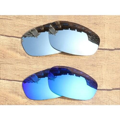 Vonxyz 2 Pairs Chrome Mirror & Ice Mirror Polarized Replacement Lenses for-Oakley Split Jacket Frame