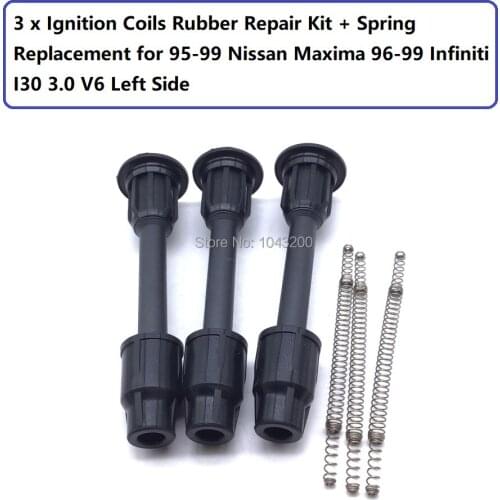 22448-31U05 Left Side Ignition Coils Repair Rubber Boot Kit + Spring For 95-99 Nissan Maxima 96-99 for Infiniti I30 3.0 V6
