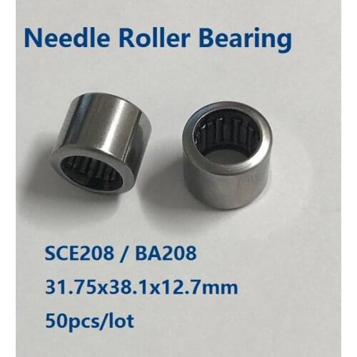 50pcs/lot SCE208 BA208 Inch size 31.75x38.1x12.7 mm Drawn Cup Needle Roller Bearing