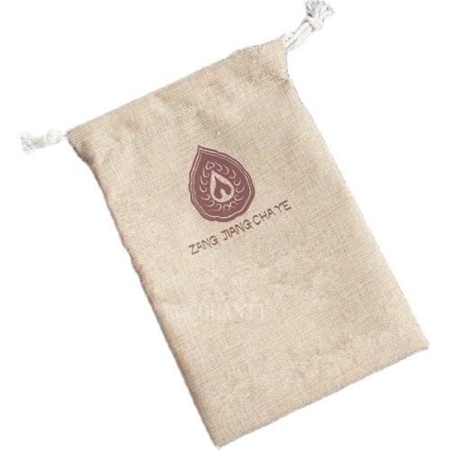 50x Imitation Yellow linen sack custom drawstring tea bag gift packaging bag rice bag customized logo printed
