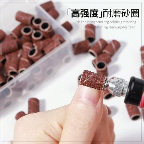 75/100/210Pcs Set Nail Sanding Ring Grinding Head Polisher Essential Supplies Sand Circle Manicure Tool SK88
